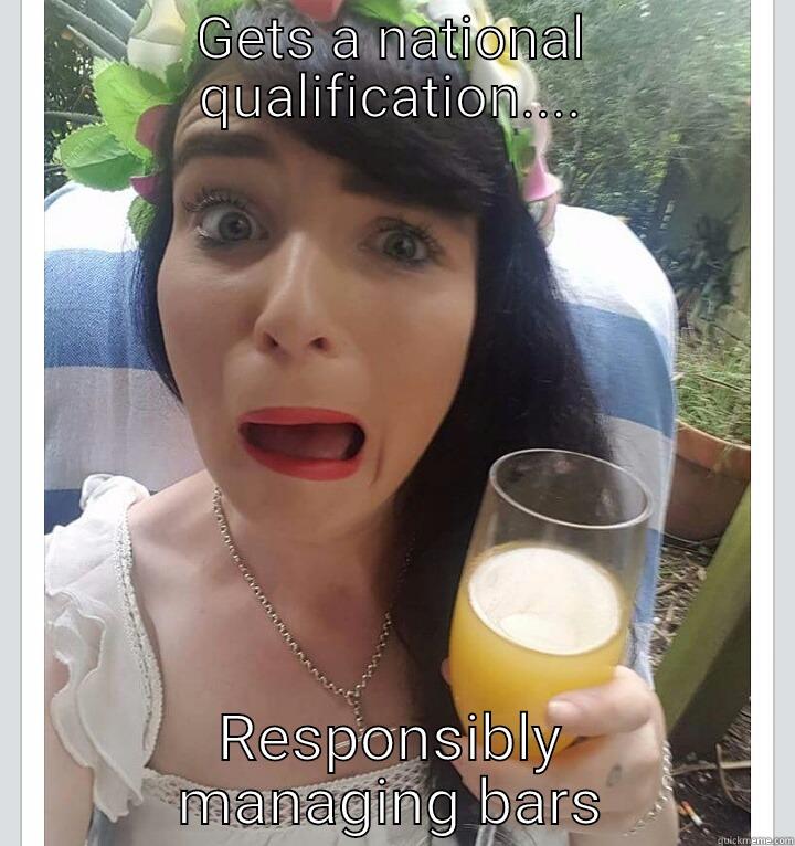 GETS A NATIONAL QUALIFICATION.... RESPONSIBLY MANAGING BARS Misc