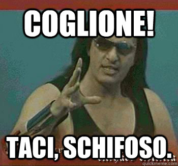 coglione! taci, schifoso.  Richard Benson Meme
