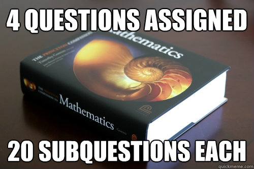 4 questions assigned 20 subquestions each  