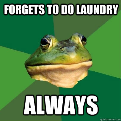 Forgets to do laundry always  Foul Bachelor Frog
