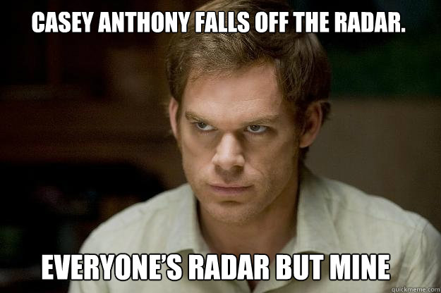Casey Anthony falls off the radar. Everyone’s radar but mine  