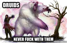 Druids   Never fuck with them      Pathfinder Druid