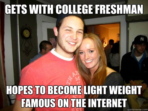 Gets with college freshman Hopes to become light weight famous on the internet  Freshman Couple