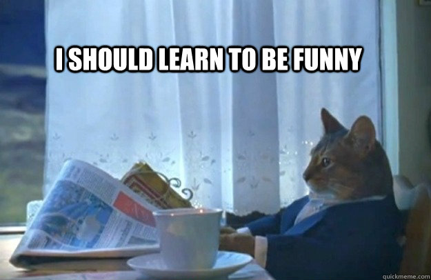 I should learn to be funny - I should learn to be funny  Sophisticated Cat