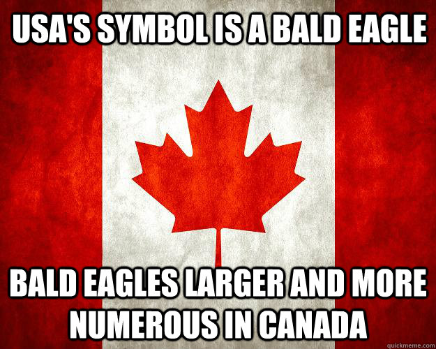 usa's symbol is a bald eagle bald eagles larger and more numerous in canada  