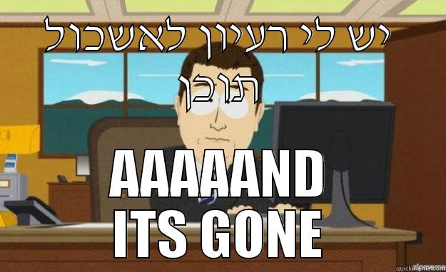 יש לי רעיון לאשכול תוכן AAAAAND ITS GONE aaaand its gone