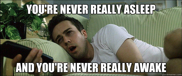 you're never really asleep and you're never really awake - you're never really asleep and you're never really awake  Misc