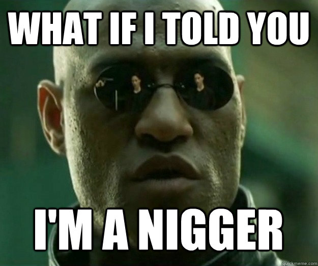 WHAT IF I TOLD YOU i'm a nigger  Hi- Res Matrix Morpheus