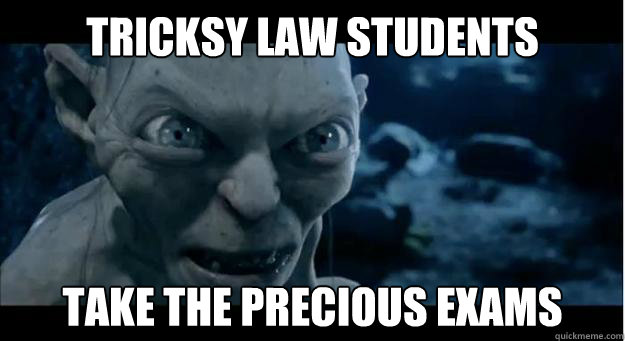TRICKSY LAW STUDENTS TAKE THE PRECIOUS EXAMS  