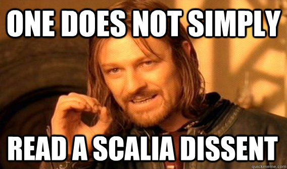 ONE DOES NOT SIMPLY READ A SCALIA DISSENT  One Does Not Simply