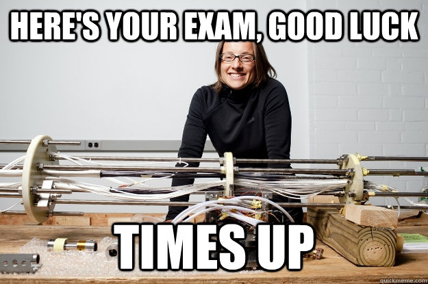 Here's your exam, good luck Times up   Thermo exam