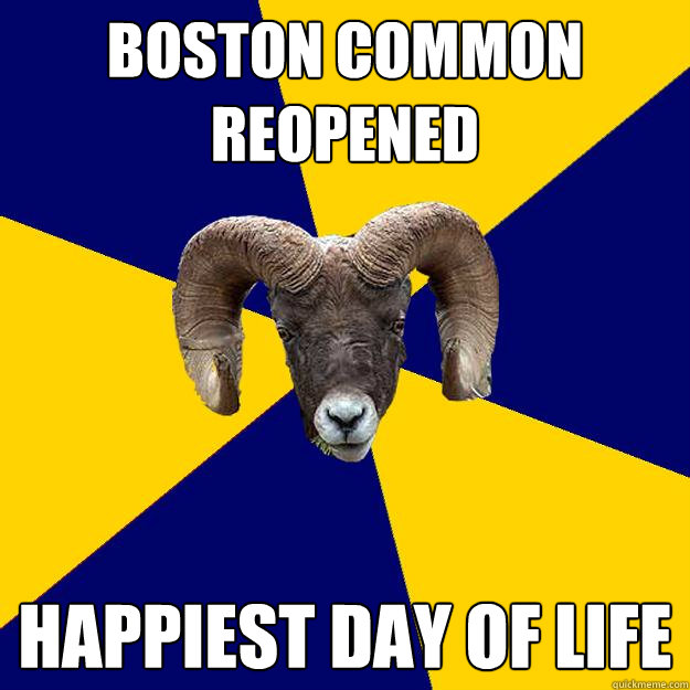 Boston Common reopened Happiest Day of Life  Suffolk Kid Ram