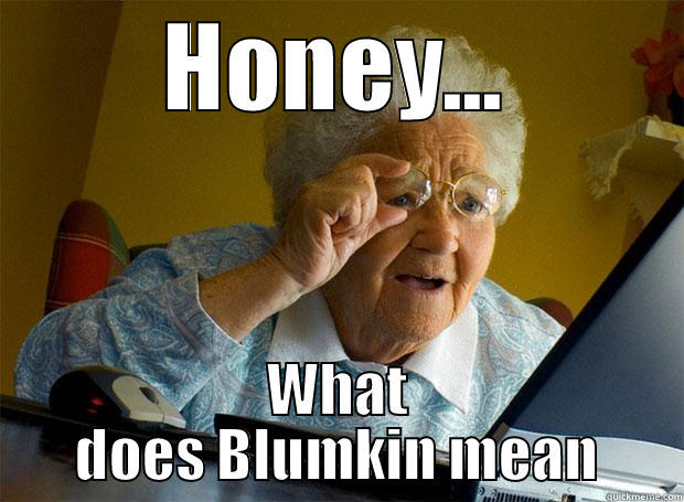 HONEY... WHAT DOES BLUMKIN MEAN Grandma finds the Internet