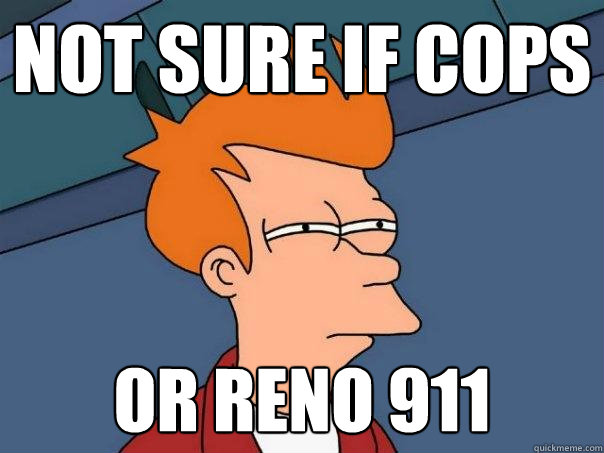 NOt sure if Cops Or reno 911 - NOt sure if Cops Or reno 911  Futurama Fry