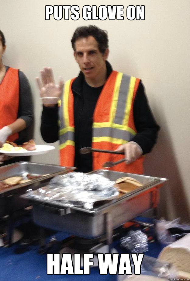 puts glove on half way - puts glove on half way  Good Guy Ben Stiller