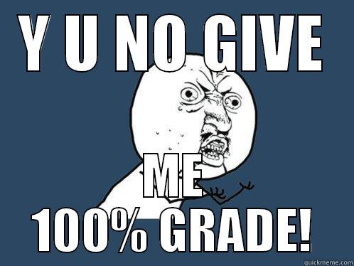 Y U NO GIVE ME 100% GRADE! Y U No