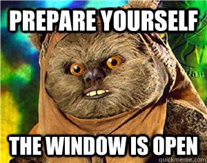 Prepare yourself the window is open  Rape Ewok
