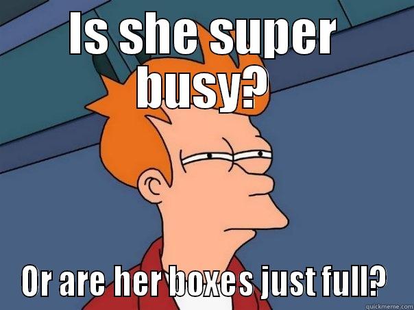 IS SHE SUPER BUSY? OR ARE HER BOXES JUST FULL? Futurama Fry
