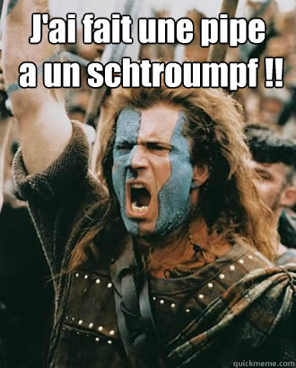 J'ai fait une pipe
 a un schtroumpf !!   SOPA Opposer