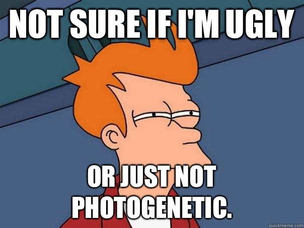 Not sure if I'm ugly Or just not photogenetic.  Futurama Fry