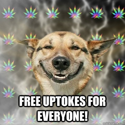  free uptokes for everyone!  Stoner Dog