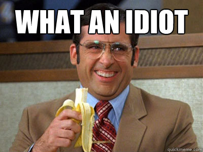 what an idiot   Brick Tamland