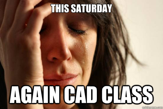 this saturday again cad class  First World Problems