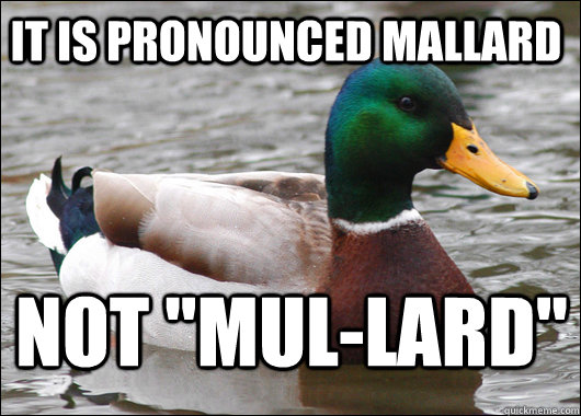 It is pronounced mallard not 