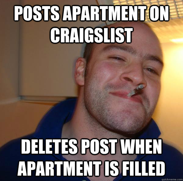 posts apartment on craigslist deletes post when apartment is filled - posts apartment on craigslist deletes post when apartment is filled  Misc