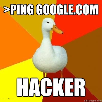 >Ping Google.com hacker  Tech Impaired Duck