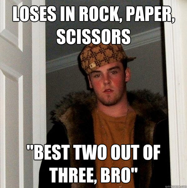 loses in rock, paper, scissors 