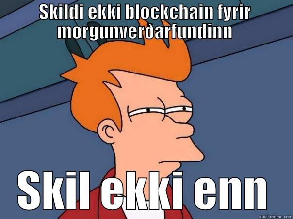SKILDI EKKI BLOCKCHAIN FYRIR MORGUNVERÐARFUNDINN SKIL EKKI ENN Futurama Fry