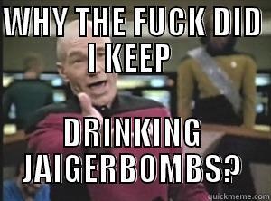 WHY THE FUCK DID I KEEP  DRINKING JAIGERBOMBS? Annoyed Picard