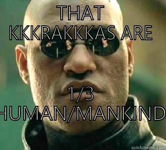 THAT KKKRAKKKAS ARE 1/3 HUMAN/MANKIND Matrix Morpheus