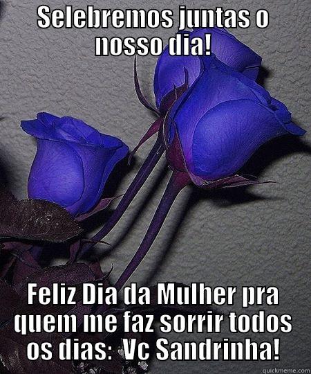 SELEBREMOS JUNTAS O NOSSO DIA! FELIZ DIA DA MULHER PRA QUEM ME FAZ SORRIR TODOS OS DIAS:  VC SANDRINHA! Misc