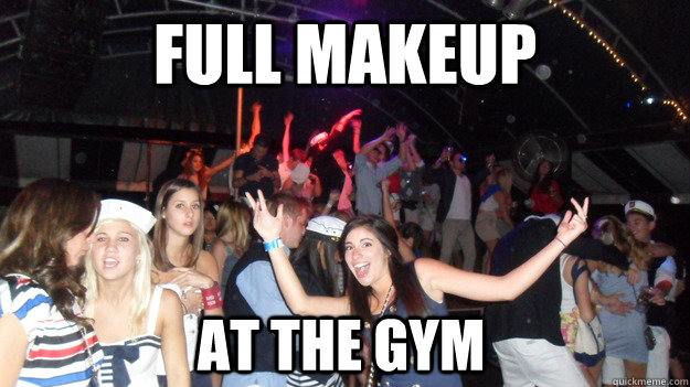 FULL MAKEUP AT THE GYM  