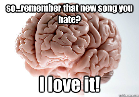 so...remember that new song you hate? I love it!   Scumbag Brain