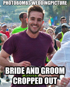 Photobombs weddingpicture bride and groom cropped out - Photobombs weddingpicture bride and groom cropped out  Ridiculously photogenic guy