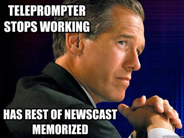 teleprompter stops working has rest of newscast memorized  