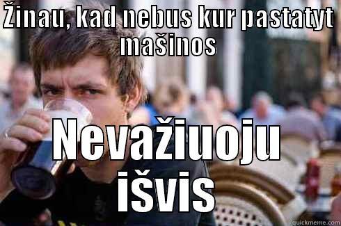 ŽINAU, KAD NEBUS KUR PASTATYT MAŠINOS NEVAŽIUOJU IŠVIS Lazy College Senior