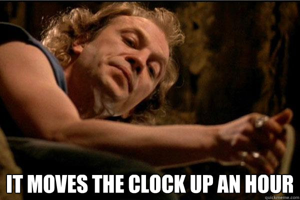 It moves the clock up an hour  