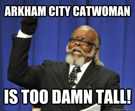 Arkham City Catwoman is too damn tall!  Too Damn High