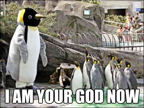 I am your god now - I am your god now  Penguin God
