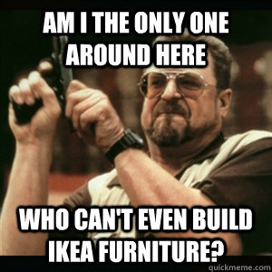 Am i the only one around here who can't even build ikea furniture?  Am I The Only One Round Here