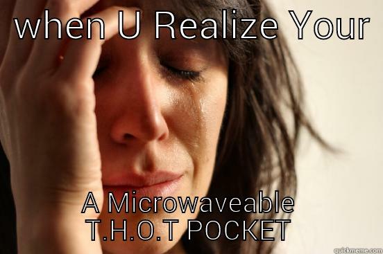  WHEN U REALIZE YOUR  A MICROWAVEABLE T.H.O.T POCKET First World Problems