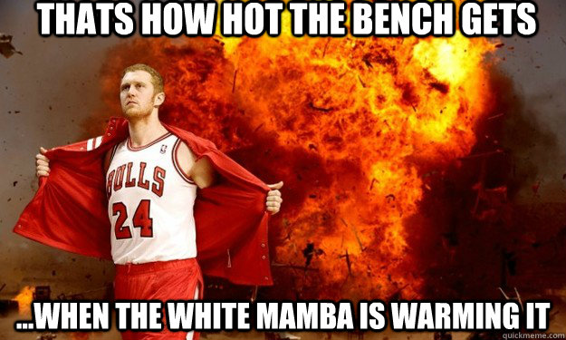 Thats how hot the bench gets ...when the white mamba is warming it  