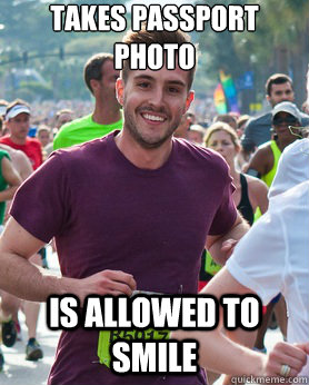 Takes passport photo Is allowed to smile - Takes passport photo Is allowed to smile  Ridiculously photogenic guy