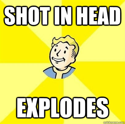 Shot in Head Explodes  Fallout 3