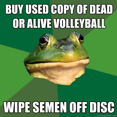 Buy used copy of Dead or Alive Volleyball Wipe semen off disc  Foul Bachelor Frog
