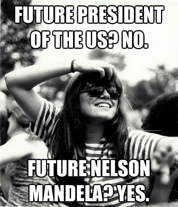 Future President of the US? No. Future Nelson Mandela? Yes.  Georgetown Hipster